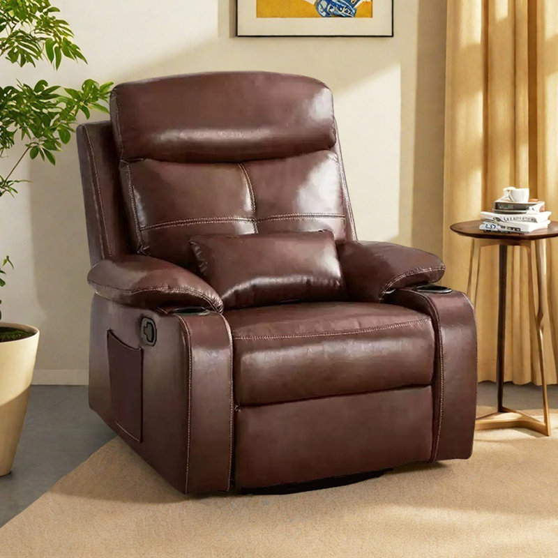 Fauteuil inclinable multifonctionnel avec porte-gobelet Comfy, Similicuir café foncé