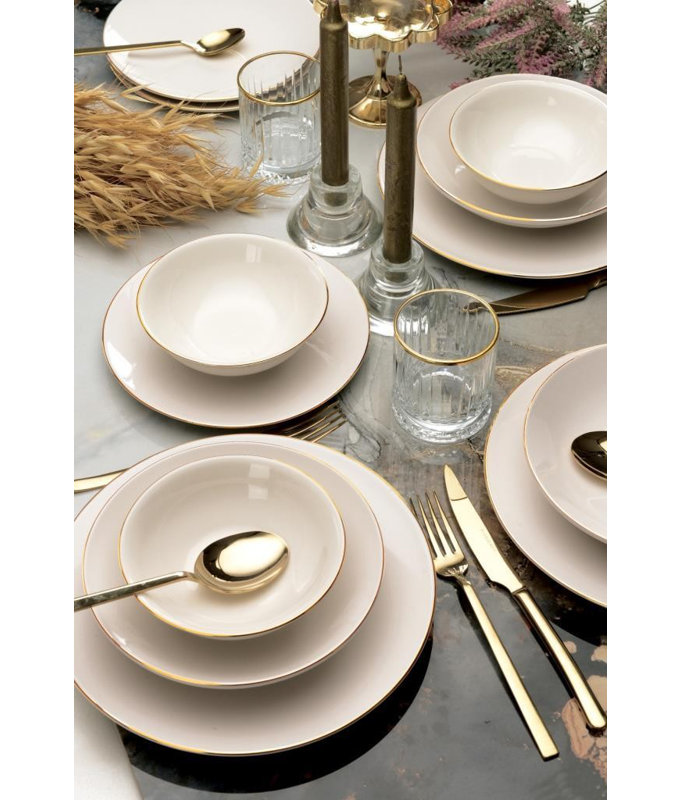 Dinner Set, Cream, Solid Color