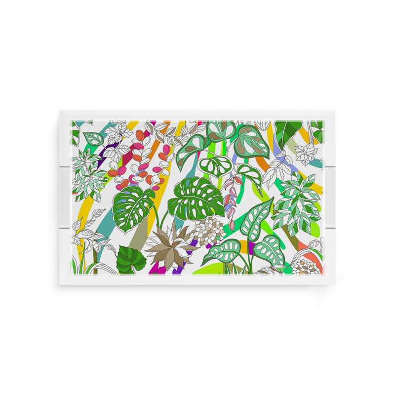 Sabi Jungle Natural Acrylic Rectangle Decorative Tray, 12.5"W x 7.75"D x 2"H
