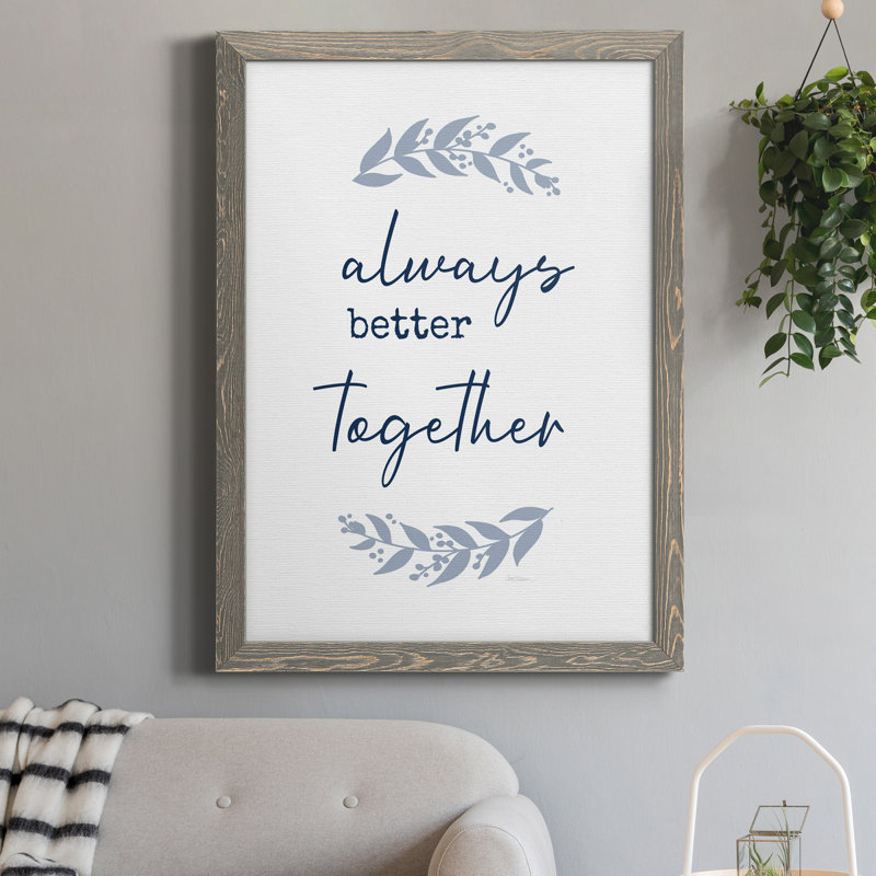 «Always Together», art textuel sur toile, 20" H x 17" W x 1" D, Gris