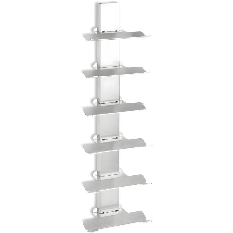 Stainless Steel Wall Mounted Wine Rack For 6 Bottles, Detachable Floating Shelf Design, Heavy-Duty Bottle Holder For Kitchen, Bar, Patio & Home Decor