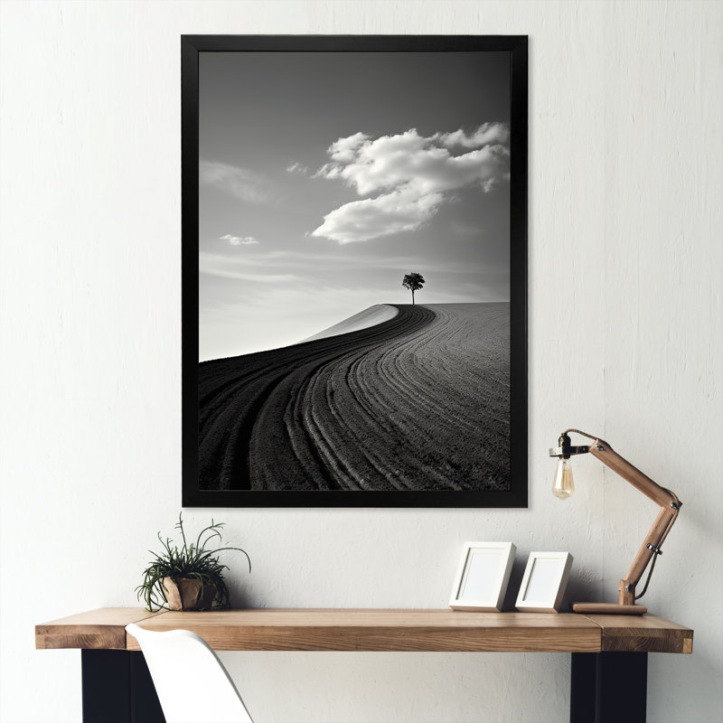Minimalisme «Wonderland Desert Road Scenery», impressions sur toile, Cadre photo noir, H 40 po x l 30 po x P 1,5 po