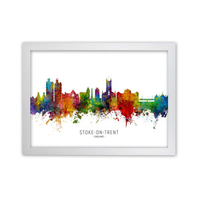 Stoke-on-Trent England Skyline by Michael Tompsett - 1 Piece Wall Art