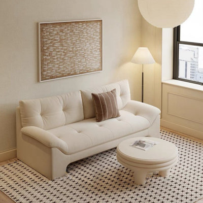 French Retro Cream Style Sofa