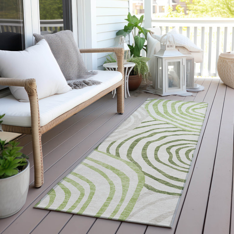 Tapis de porte d'extérieur antidérapant Leis, Runner 2'3" x 7'6"