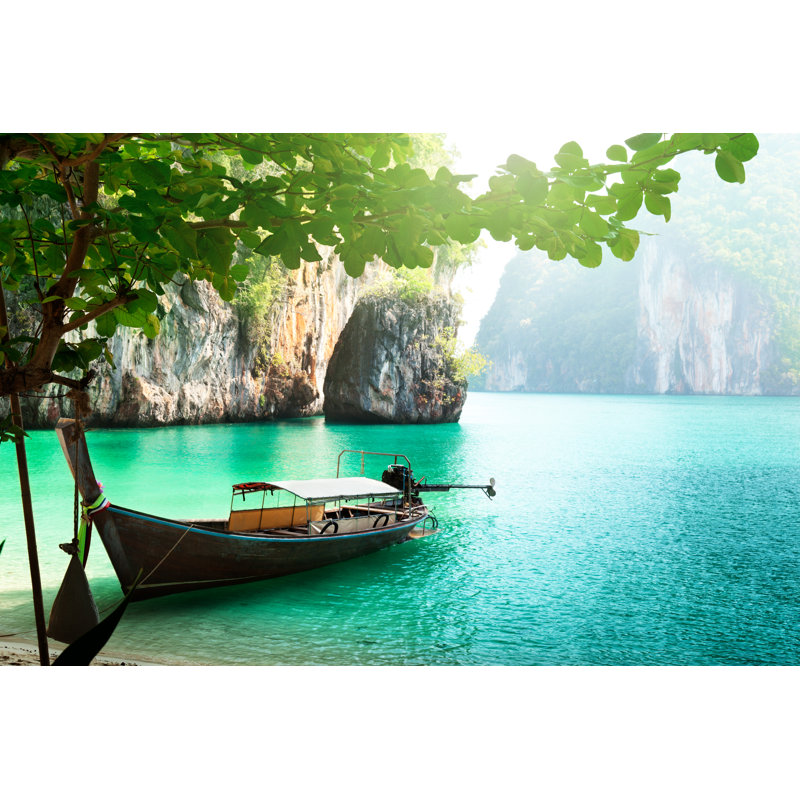 Boat On Island by IakovKalinin - Wrapped Canvas Print, 81cm H x 122cm W x 3.8cm D
