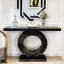 Table console élégante en forme d'olive avec miroir et effet diamant concassé-85184552-85184551-85184545-85184555