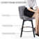 Swivel Upholstered 26''Counter Stool And Bar Stools With Full Back And Solid Wood Frame