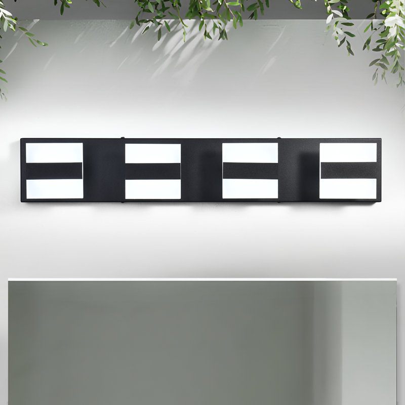 Éclairage pour salle de bain à 4 lumières à DEL à intensité variable noir mat Winslowe, Noir mat
