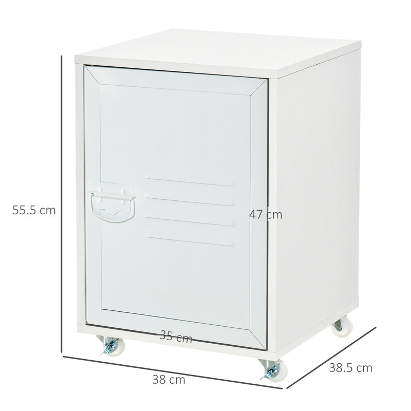 1 -Door 2 -Shelf Storage Cabinet, White