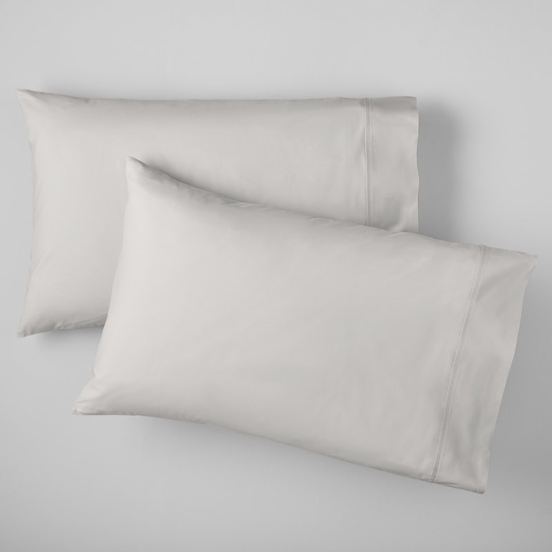 Emrik Brushed Organic Cotton Percale Sheet Set, Soft Gray, King