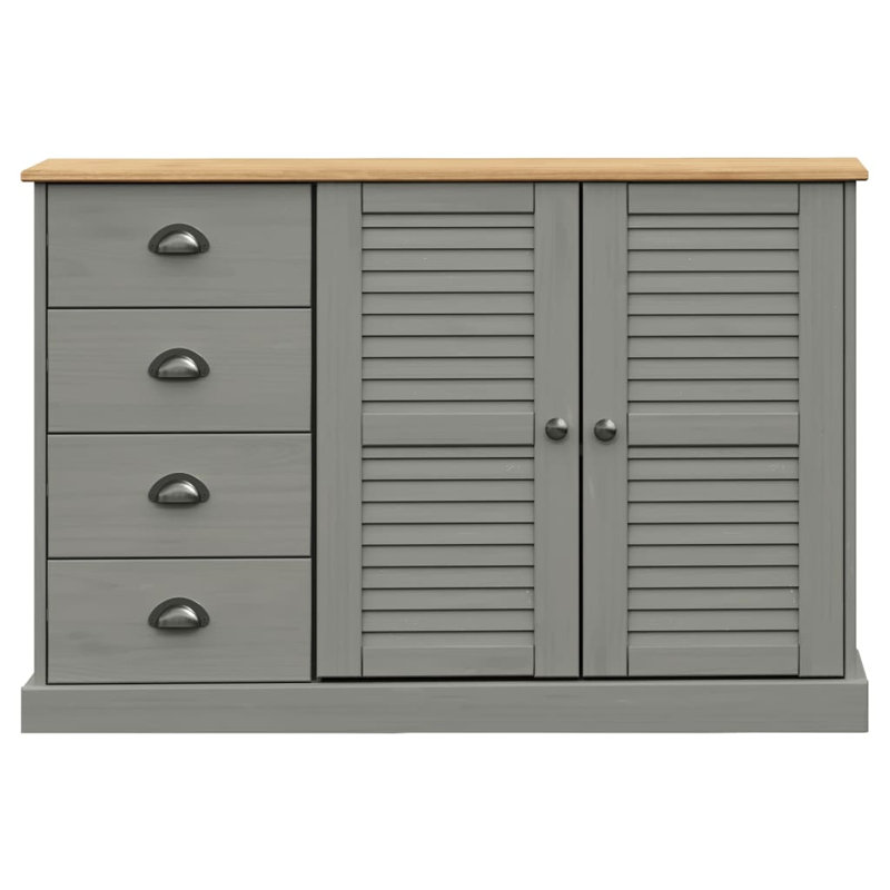 Peoa 113cm Solid Wood Sideboard, Grey
