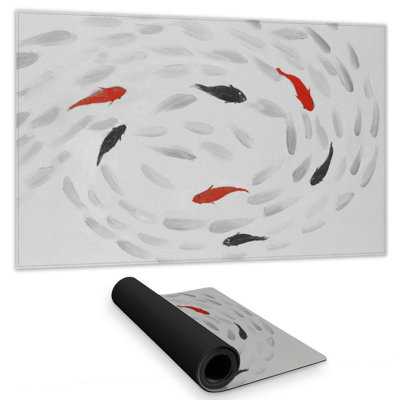 Swimming fish swirl - 14.00"x24.25" Desk mat