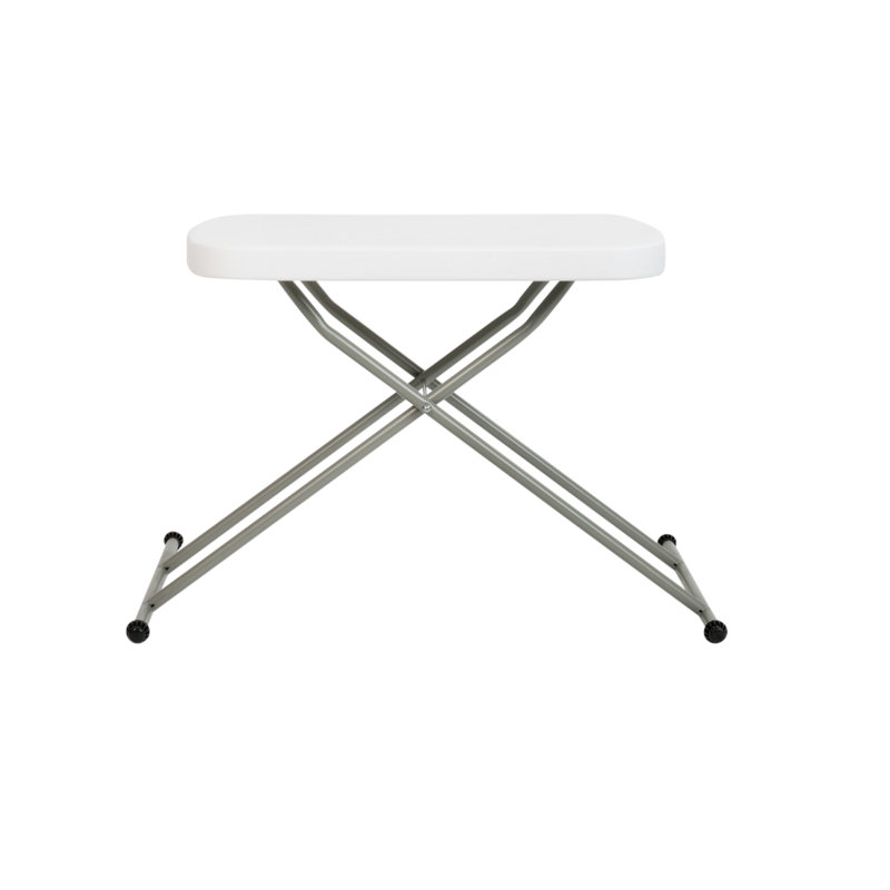 Granite White & Gray Adjustable Height Folding Side Table