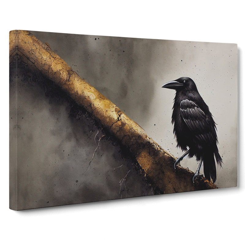 Mysterious Crow Bird - Wrapped Canvas