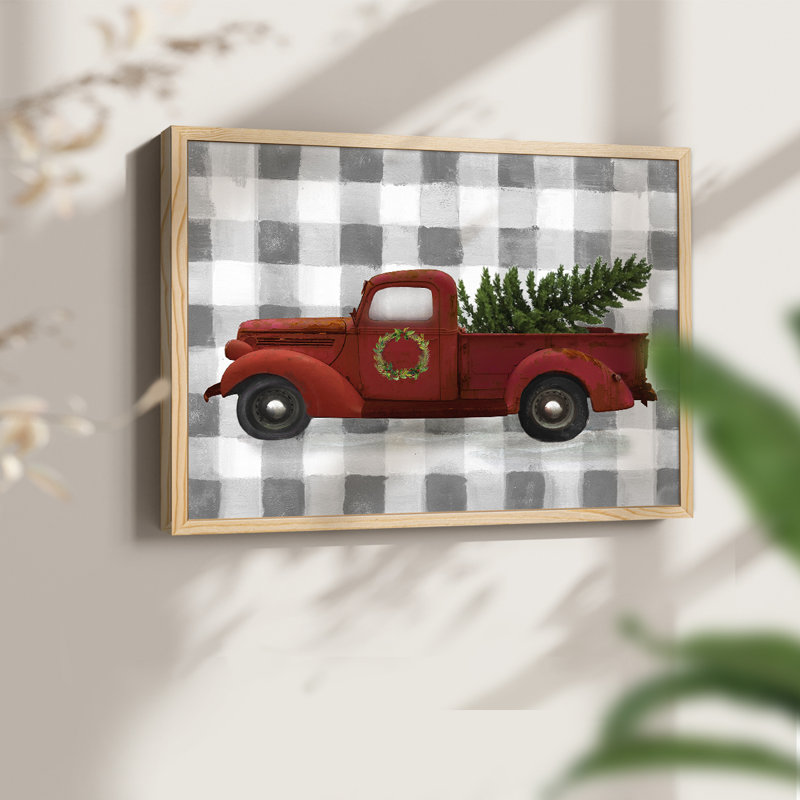Buffalo Check Truck - Reproduction encadrée - Restickable, H 8 po x l 10 po, Naturel