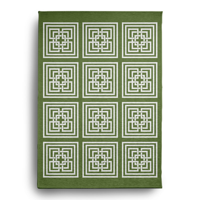 Chenille Geometric Indoor Rug, Rectangle 5' x 7'