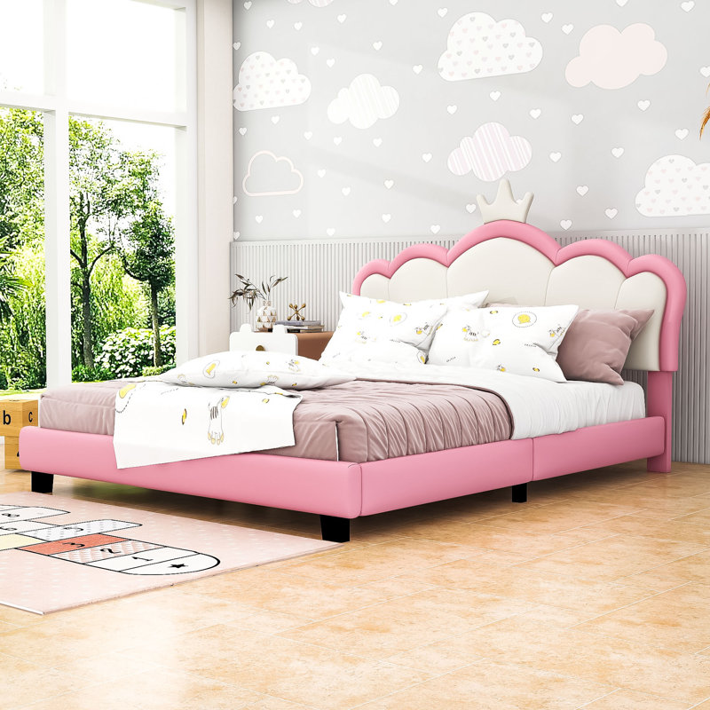 Lit plateforme tapissier Wilda Princess, Double