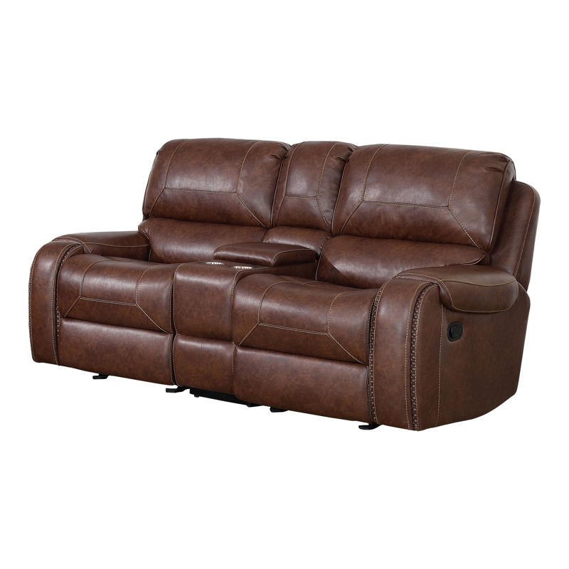 Causeuse inclinable Eberhardt, Manuel, Similicuir brun