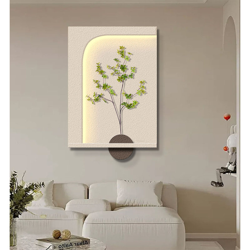 Décoration murale style grès crème, H 35,43 po x l 23,62 po x P 1,18 po