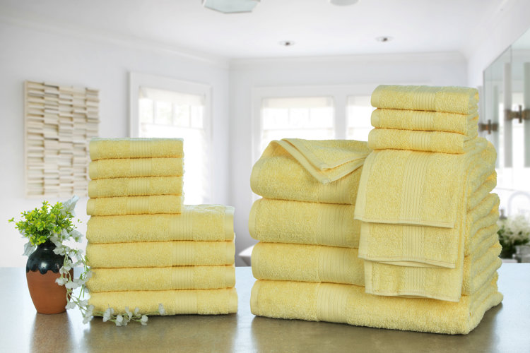 100% Linen Heavyweight Bath Towel - Highly Absorbent - Yellow – goodlinens