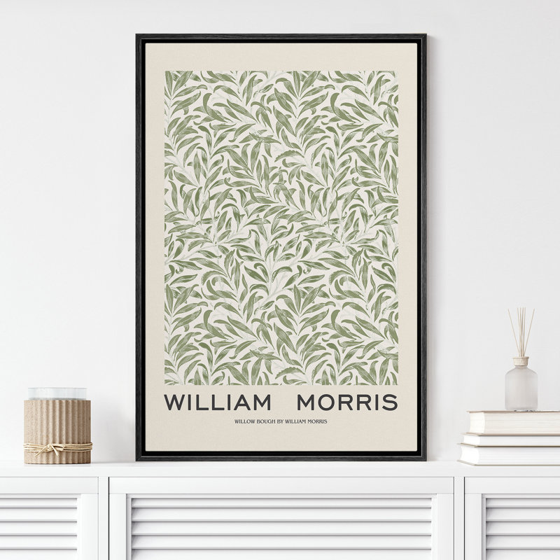 Art classique, reproduction d'art sur toile, motif de fleurs de saule par William Morris, H 24 po x l 16 po, Noir