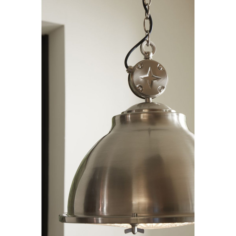 Luminaire suspendu en forme de dôme à 1 lumière Hoff, Argent