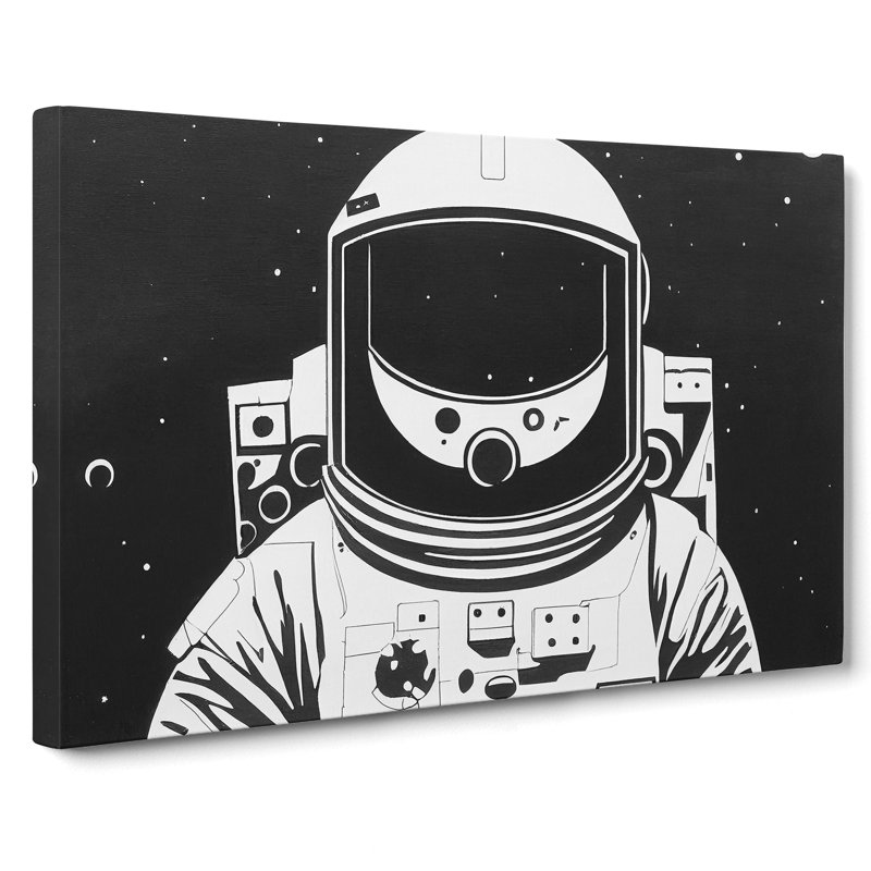 Astronaut Monochrome Vol.2 - Wrapped Canvas, 35cm H x 50cm W x 3cm D