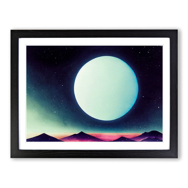 XH1022-6136X Modern Moon Vol.2 - Single Picture Frame Print, Black, 46cm H x 64cm W x 2cm D