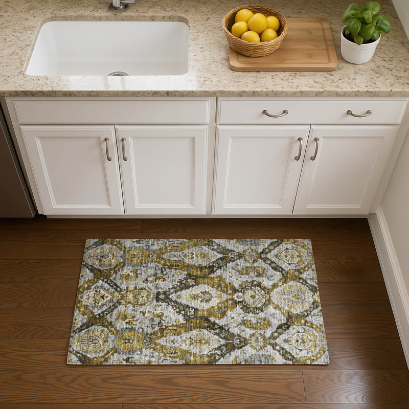 Premium Machine Washable Ashlynn Panels Rug, Rectangle 1'8" x 2'6"