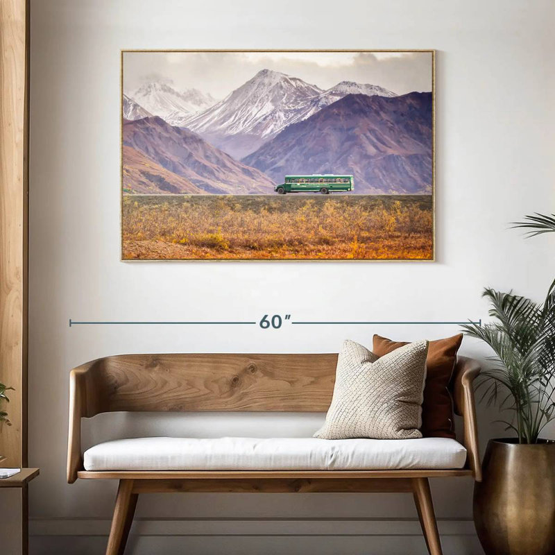 Denali Bus, Cadre flottant en bois naturel, 46 po x 31 po
