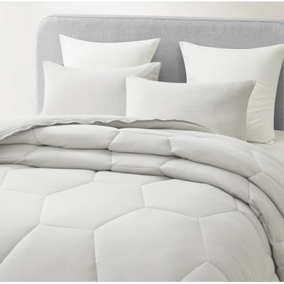 Washed Microfiber Bedding Honeycomb Comforter Set
