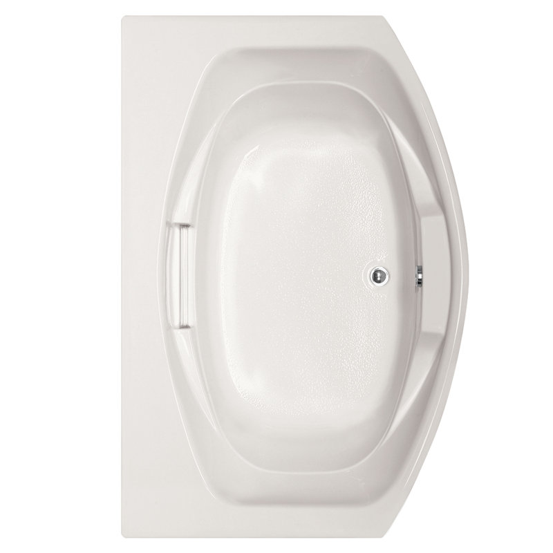 Jessica 72'' x 48'' Soaking Acrylic Bathtub, White, Satin Brass