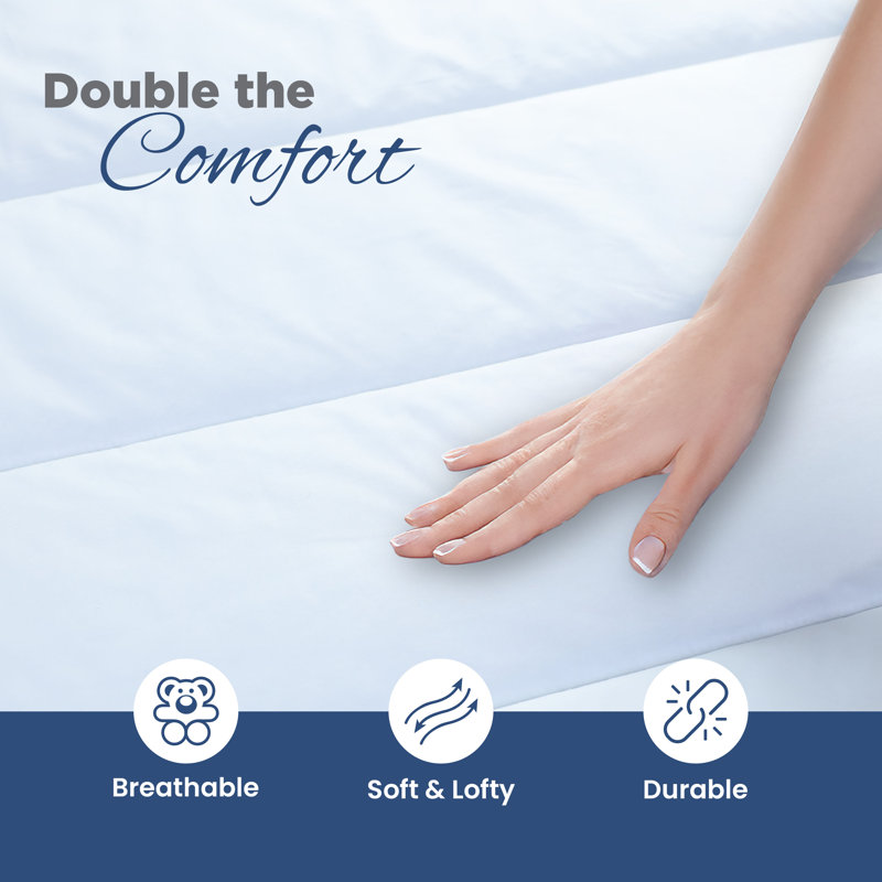 Martex Quilted Mattress Pad with Deep Pocket Fit, Soft Breathable Polyester-Cotton Blend, All-Season Comfort, Full, Full