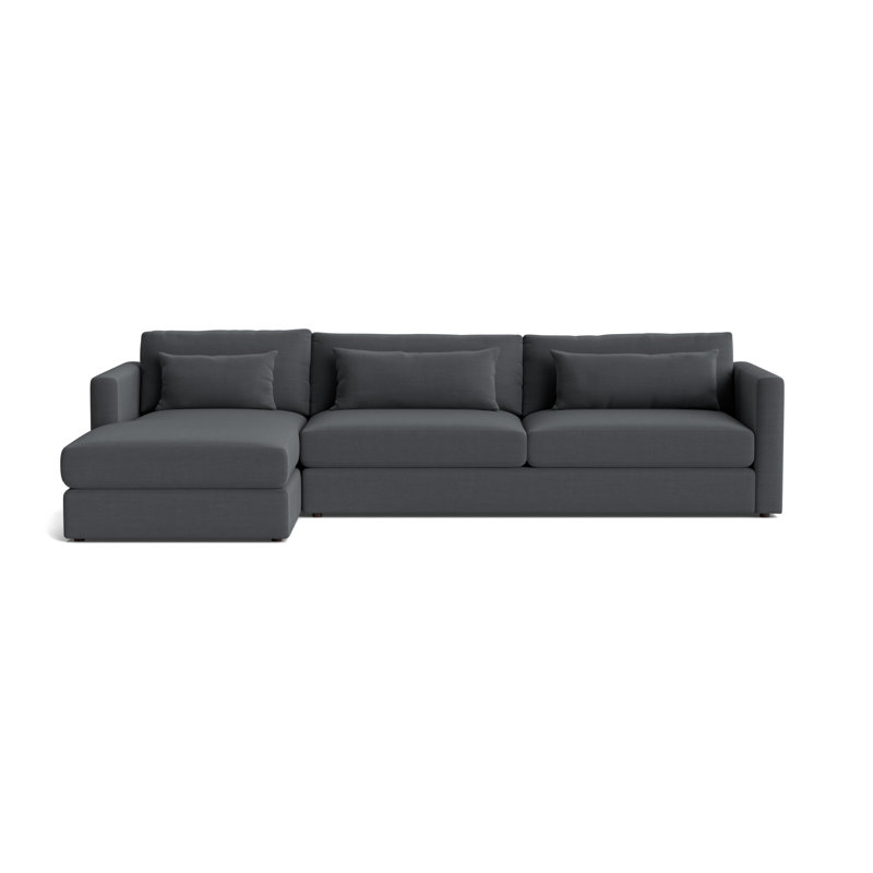 Haywood Left Chaise Sectional, Performance Linen - Charcoal