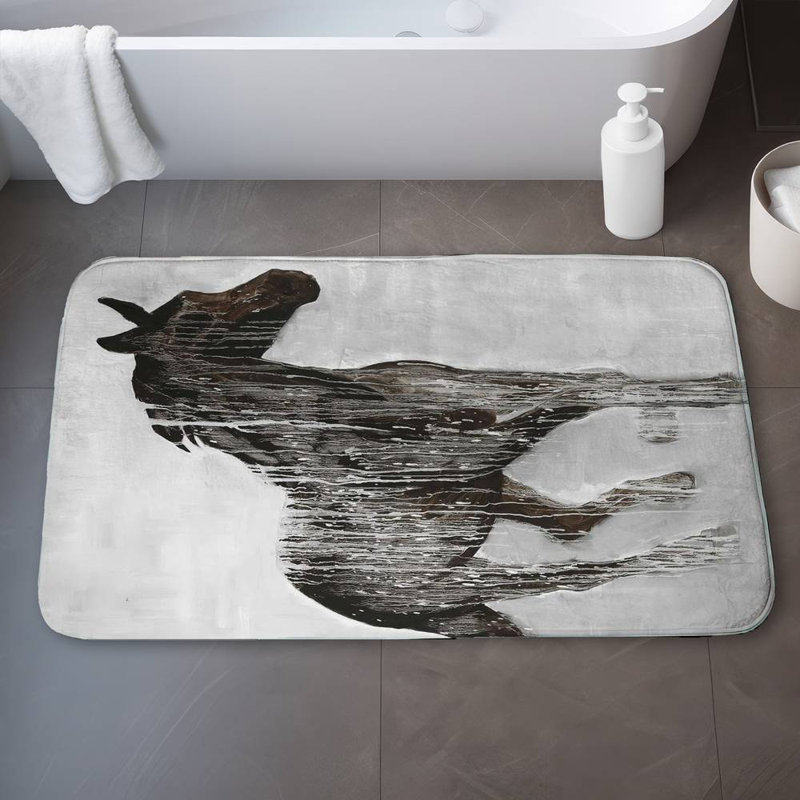 Julivette Microfiber Non-Slip Bath Mat, 34"W x 21"L