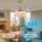 42" Rose Gold Crystal Fan Chandelier