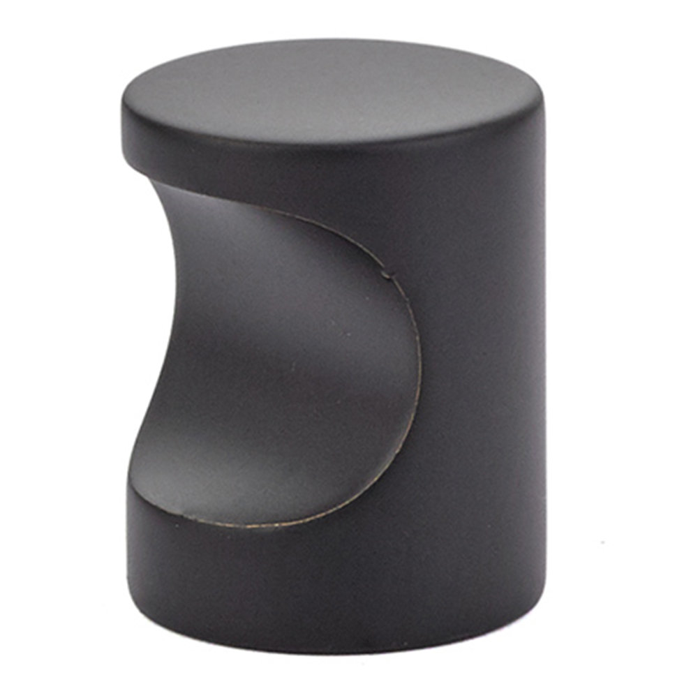 Cylindrical Knob Knob, Flat Black, 1"