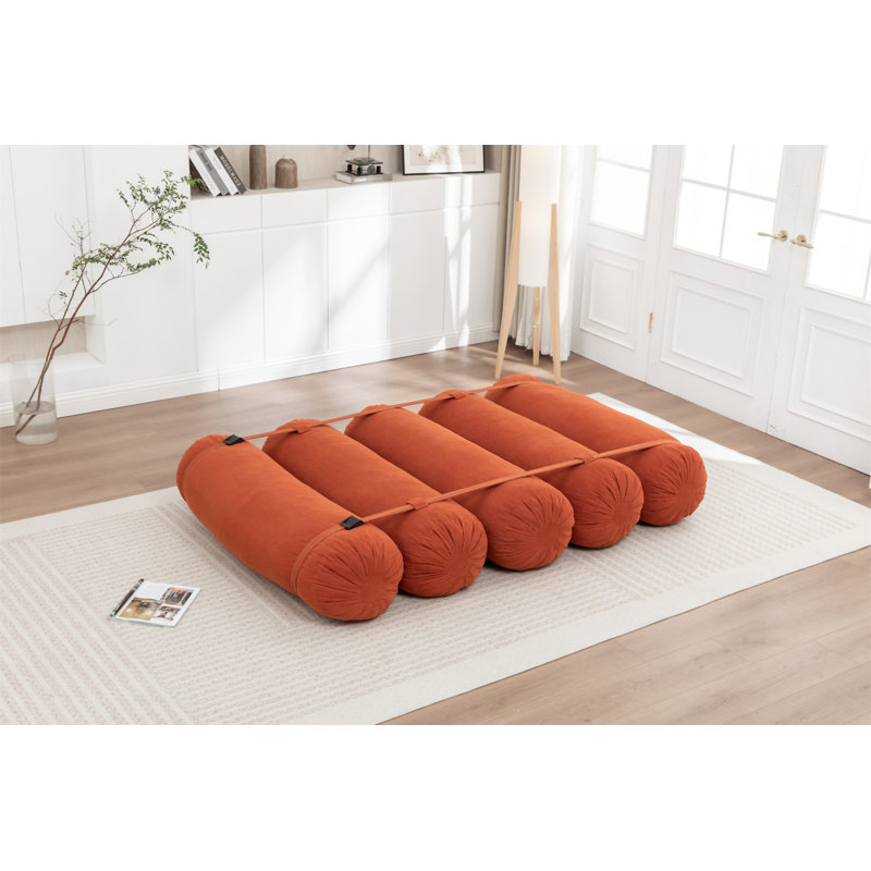 Canapé ajustable, Velours côtelé orange