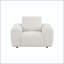 Chaise d'appoint rembourrée avec profil sculptural, capitonnage et accoudoirs surdimensionnés - ivoire-130221679