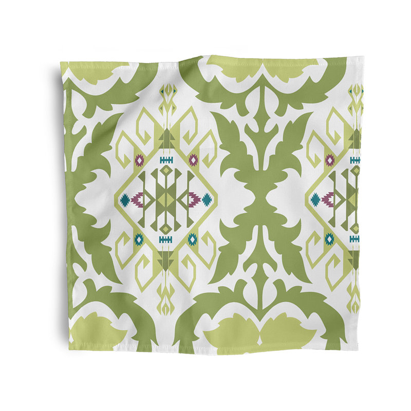 Ariba Polyester Ikat Square Napkin, Green