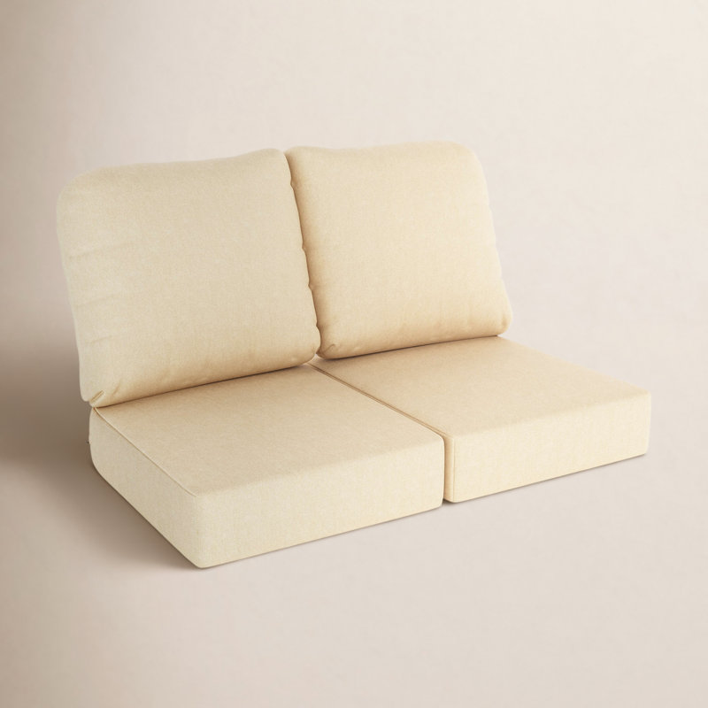 Amala Sunbrella® Indoor/Outdoor Loveseat Cushion, Canvas Canvas Sunbrella® Canvas