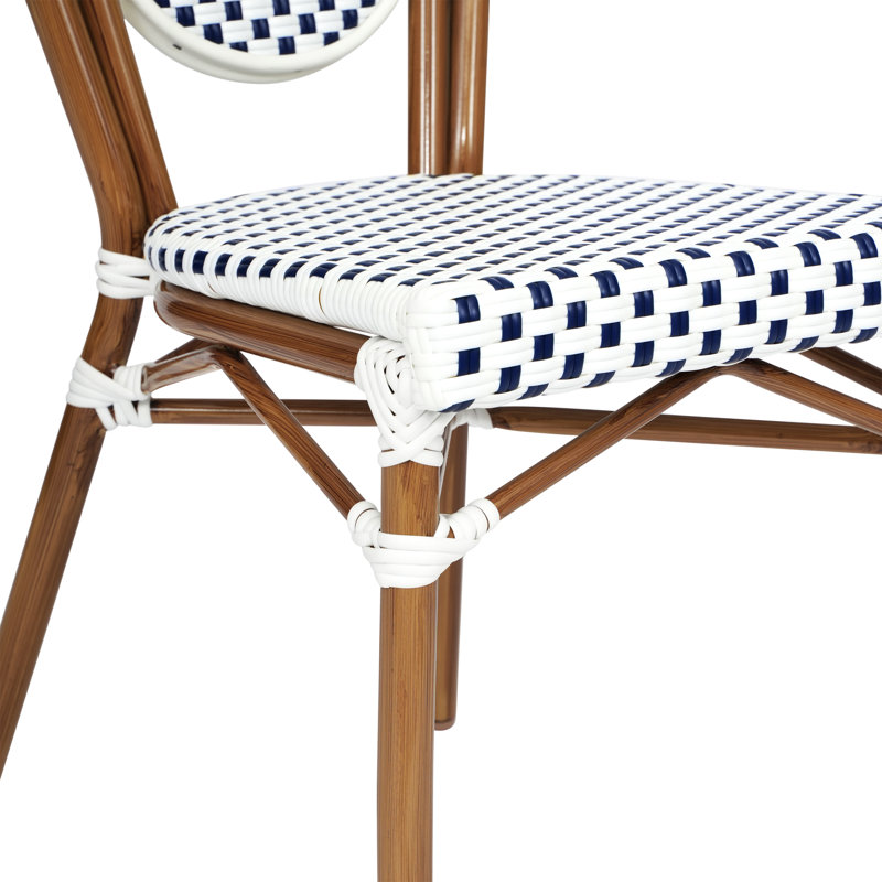 Chaises Paris empilables Cloquet, Blanc / marine / naturel, 1