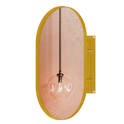 Oval Recessed Medicine Cabinet, Bathroom Wall Cabinet With Mirror And Adjustable Shelves, Wall Mirror With Storage