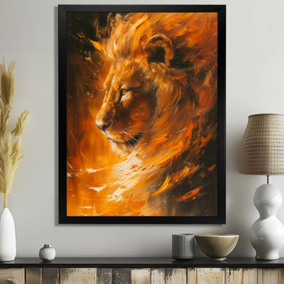 Yellow Black Astrology Cosmic Courage Leo - Astronomy Leo Wall Art Print