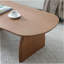 Table basse moderne en bois massif de forme ovale minimaliste avec base courbée créative, idéale pour les espaces de vie polyvalents et l'amélioration esthétique.-1531955220