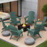 6-Piece Folding Adirondack Chair Set – All-Weather HDPE Outdoor Lounge Chairs with Cup Holders, Classic Firepit Seating for Patio, Backyard, Deck, or Garden
