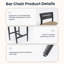 Tabourets de bar d'extérieur 2 pièces, chaise de patio en aluminium avec coussin pour jardin et îlot de cuisine-470978915