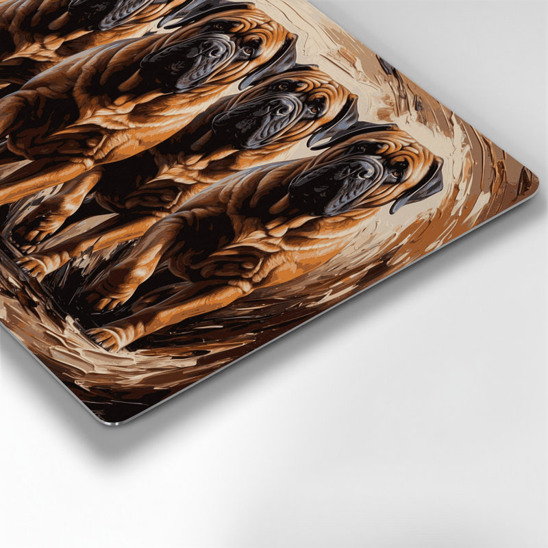 «Dogs Mastiff», art mural en métal noir, H 11 po x l 14 po