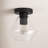 Rooks Glass Semi Flush Mount-229418173
